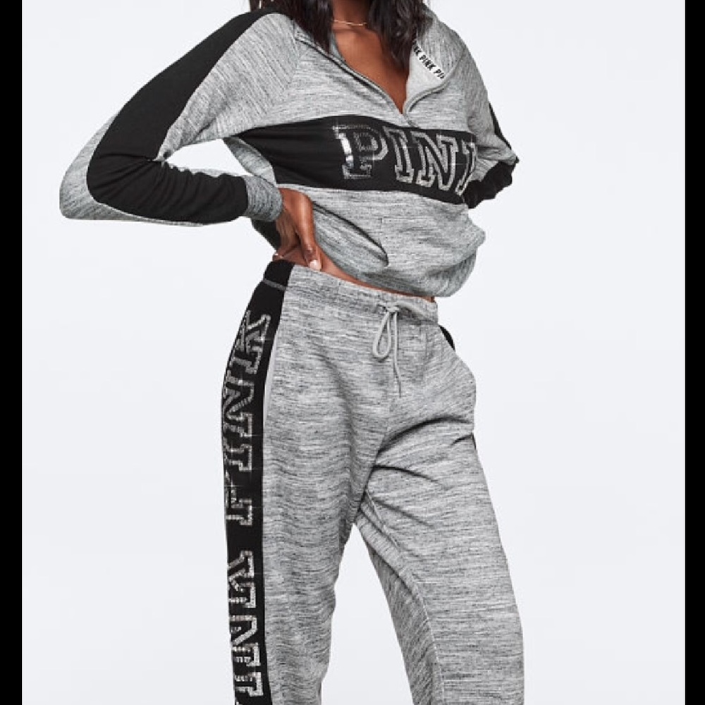 Pink Large Quarter Zip & Matching Boyfriend Sweats